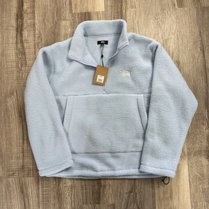 Chaqueta polar Stussy media cremallera simulada azul para hombre talla mediana M - Imagen 1 de 8