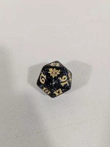 MTG d20 Spindown 20-sided Counter MISPRINT Lost Caverns of Ixalan Black & Yellow - Picture 1 of 1