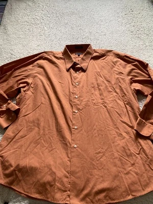 Knightsbridge Men Long Sleeve Button-Up Shirt Orange-Brown Size 2XL 18-18.5 - Image 1 of 4