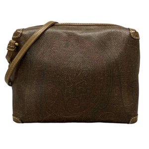 Auth ETRO - Brown Red Multi PVC Leather Shoulder Bag - Picture 1 of 11
