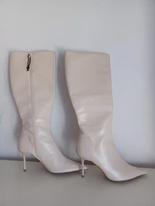 Botas ZARA Airfit Mujer Hasta la Rodilla Crema Reino Unido 6 ¡Completamente Agotadas! - Imagen 1 de 24