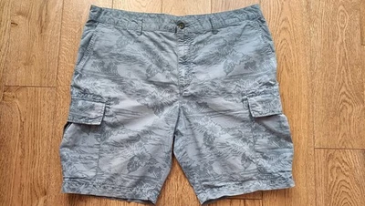 Lovely Mens Cargo Shorts 40" waist, blue/grey tropical pattern, Marks & Spencers - Image 1 of 4