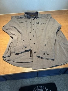 Camicia Howler Bros Snap Front Manica Lunga Grigio Cowboy Yoke Uomo Taglia Large - Foto 1 di 3