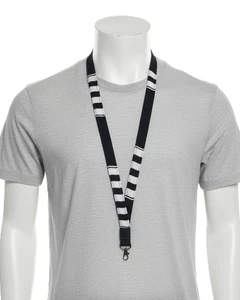 Black African Kente Lanyard Keychain Authentic Cloth, Black Swivel Hook Clasp - Picture 1 of 2