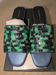 Women's Internationally Blank Chit Chat Mule- Green Sequin Flat Sandals Size... - Bild 1 von 7