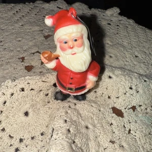 Vintage 70’s Plastic Santa Ornament Made In Hong Kong! 3" groß - Bild 1 von 6