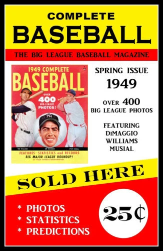 Póster de revista de béisbol Ted Williams Joe Dimaggio Stan Musial 1949 11X17 Foto 1 de 1