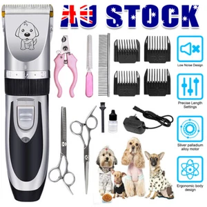 Dog Electric Clipper Comb Set Hair Trimmer Blade Cat Pet Grooming Horse Cordless - Picture 1 of 14