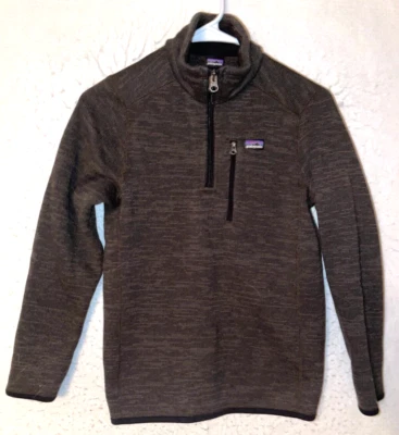 PATAGONIA Juvenil Talla L (12) Gris 1/4 Cremallera Mejor Suéter Pullover Chaqueta Polar Foto 1 de 4