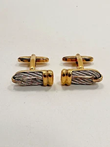 Philippe Charriol Sterlingsilber und Gold Kabel Hufeisen Manschettenknöpfe - Bild 1 von 15