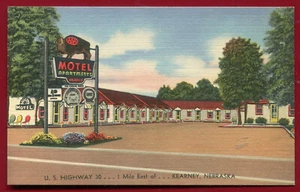 Buffalo Motel Apartments Kearney Nebraska ne linen postcard #2 - Picture 1 of 2