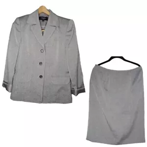 Women's Vintage Jones Wear Silver Gray Skirt Suit, Size 8 - Picture 1 of 11