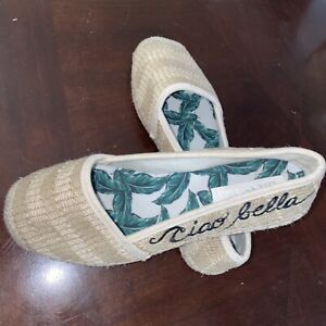 Gianni Bini Ciao Bella Woven Designer Espadrilles Flats Shoes US 6 M Beige