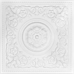 BEST SELLER, Piastrelle da soffitto, polistirolo, COLLA, 20"" x 20"", MAJESTY Bianco - Foto 1 di 2