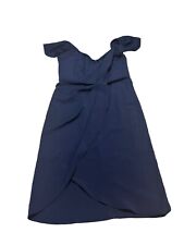 Forever New Womens Navy Sleeveless Ruffle Dress Size 14 Good Condition