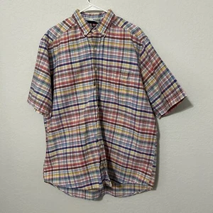 Panhandle Slim Rough Stock Men’s Short Sleeve Shirt Plaid Multicolored Size L - Picture 1 of 11
