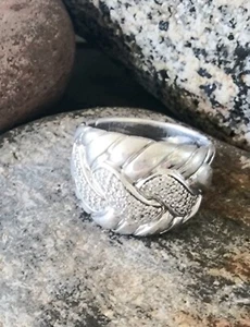 John Hardy Diamond Woven Ring Size 7 ~ 7.72 Grams Beautiful Piece! - Picture 1 of 8
