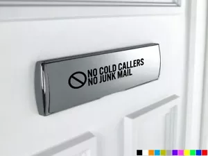 NO COLD CALLERS JUNK MAIL DOOR LETTER BOX VINYL FRONT DOOR DECALS STICKERS - Picture 1 of 10
