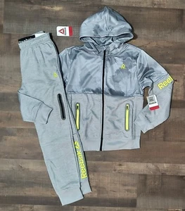 New! Boy's REEBOK Zip Up Sweatshirt and Pants Outfit Size Large 10/12 - Picture 1 of 3