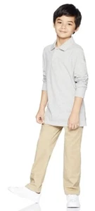 Essentials Boy's Straight Leg Flat Front Uniform Chino, Khaki, Size 5T - Picture 1 of 3