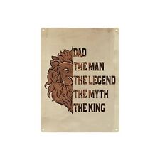 Lion Leather Look Man Myth Legend Metal Tin Sign 12"x16" Fathers Day