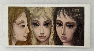 MARGARET KEANE 1962 SF Studio Postcard, "Three Faces" Vintage Printed in Japan - Picture 1 of 2