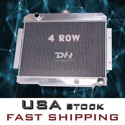 Radiador de aluminio de 4 filas apto para Jeep CJ5 CJ6 CJ7 1972-1986 Chevy conversión motor V8 Foto 1 de 4