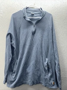 Carhartt Size XL Greyish Blue 1/4 Zip Relaxed Long Sleeve Waffle Knit Men'sShirt - Picture 1 of 10