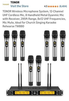 Tonor UHF Wireless  Professional Dynamic Microphone (TW-880) - Image 1 of 4