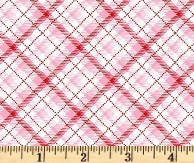 Valentine Plaid Pink CX10992-PINK Valentine's Day Cotton Fabric By  half yard - Image 1 of 2