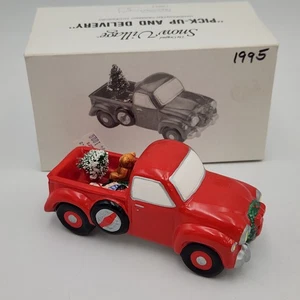 Recogida y entrega Dept 56 Original Snow Village roja con árbol #5454-2 - Imagen 1 de 21