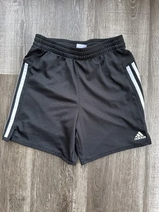 Adidas | Girls 3-Stripes Mesh Black Shorts | Size Large (14) | - Picture 1 of 5