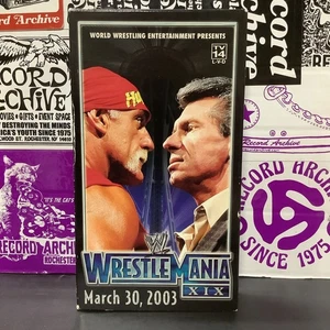 WWE Wrestlemania XIX VHS 2003 Hulk Hogan Vince McMahon Brock Lesnar WWE - Picture 1 of 7