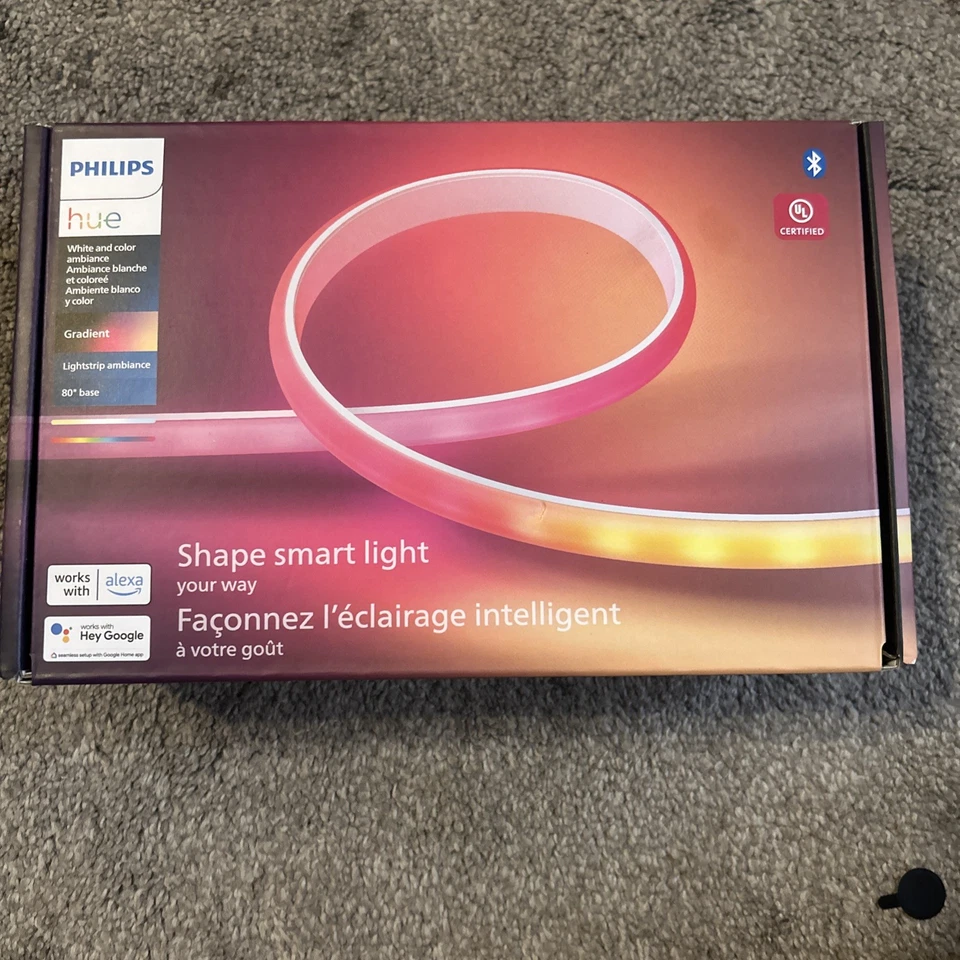 Tira de luz inteligente Philips Hue Bluetooth Gradient Ambiance base de 2 m/6 pies TOTALMENTE NUEVA Foto 1 de 1