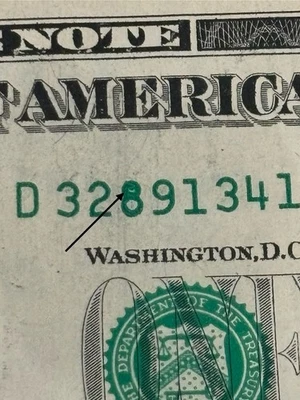 2017 A Cleveland $1 Bill Filled In 8 Green Ink Error Note - Image 1 of 3