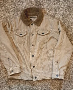 BKE SCHNALLE HELLBRAUN Cord Kunstfell Sherpa gefüttert Herren kleine Jacke Trucker - Bild 1 von 10