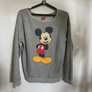 Disney Grey Mickey Mouse Crewneck Sweater Women’s Size XL - Picture 1 of 7