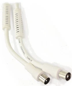 5M HQ TV AERIAL ANTENNA RF FLY LEAD MALE PLUG TO PLUG COAXIAL CABLE NOISE FILTER - Picture 1 of 3