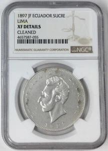 1897 JF Ecuador Sucre Lima NGC XF Details # - Picture 1 of 4