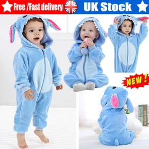 Girl Boy Blue Stitch Warm Birthday Fancy Party Costume Coverall Outfit Unisex 🔥 - Picture 1 of 26