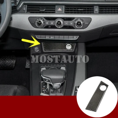 For Audi A4 S4 Carbon Fiber Console Cigarette Lighter Frame Trim Cover 2016-2021 Foto 1 de 4