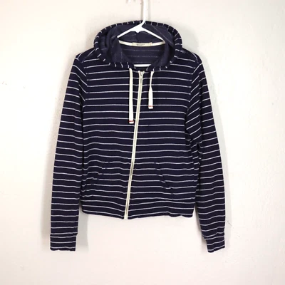 Sudadera con Capucha Abbott Principal L Azul Marino Blanco Rayas Mezcla de Algodón Cremallera Bolsillo Frontal Foto 1 de 4