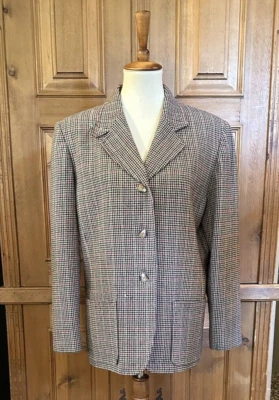 Pendleton Originals Houndstooth Blazer Jacket Tan Blue Green Red LS LP - Image 1 of 4