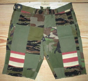 MENS DENIM & SUPPLY RALPH LAUREN PATCHWORK CAMO STARS STRIPES SHORTS 30 - Picture 1 of 4