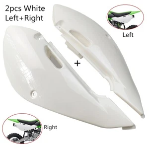 2x Guardabarros trasero de plástico blanco KLX110 DRZ110 KX65 panel lateral izquierdo+derecho del cuerpo - Imagen 1 de 12