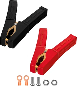 Jumper Cable Clamps 1 Pair, Battery Clamps Pure Copper, Battery Charger Clamps 4 - Picture 1 of 12