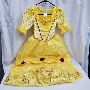 Disney Store La Bella e la Bestia Belle Costume Vestito Principessa Taglia 9/10 Con Maniche - Foto 1 di 10
