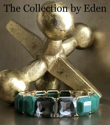 Pulsera INC International Concepts - Gris y Verde o Negro y Blanco Eslabón Elástico Foto 1 de 4