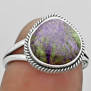 Natural Purpurite - South Africa 925 Sterling Silver Ring s.7.5 Jewelry R-1010 - Picture 1 of 5
