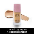 Lakme 9To5 Primer   Matte Perfect Cover Foundation, W120 Warm Crème, 25 ml